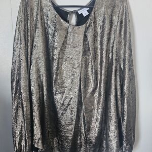 Liz Claiborne Shiny Gold Metallic Top